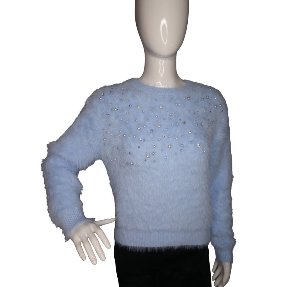 On 12th Light Blue Women's Gem Sweater Size‎ M